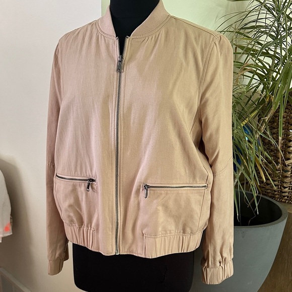 Banana Republic Bomber Jacket Women's size L Dusty Rose - Picture 2 of 9